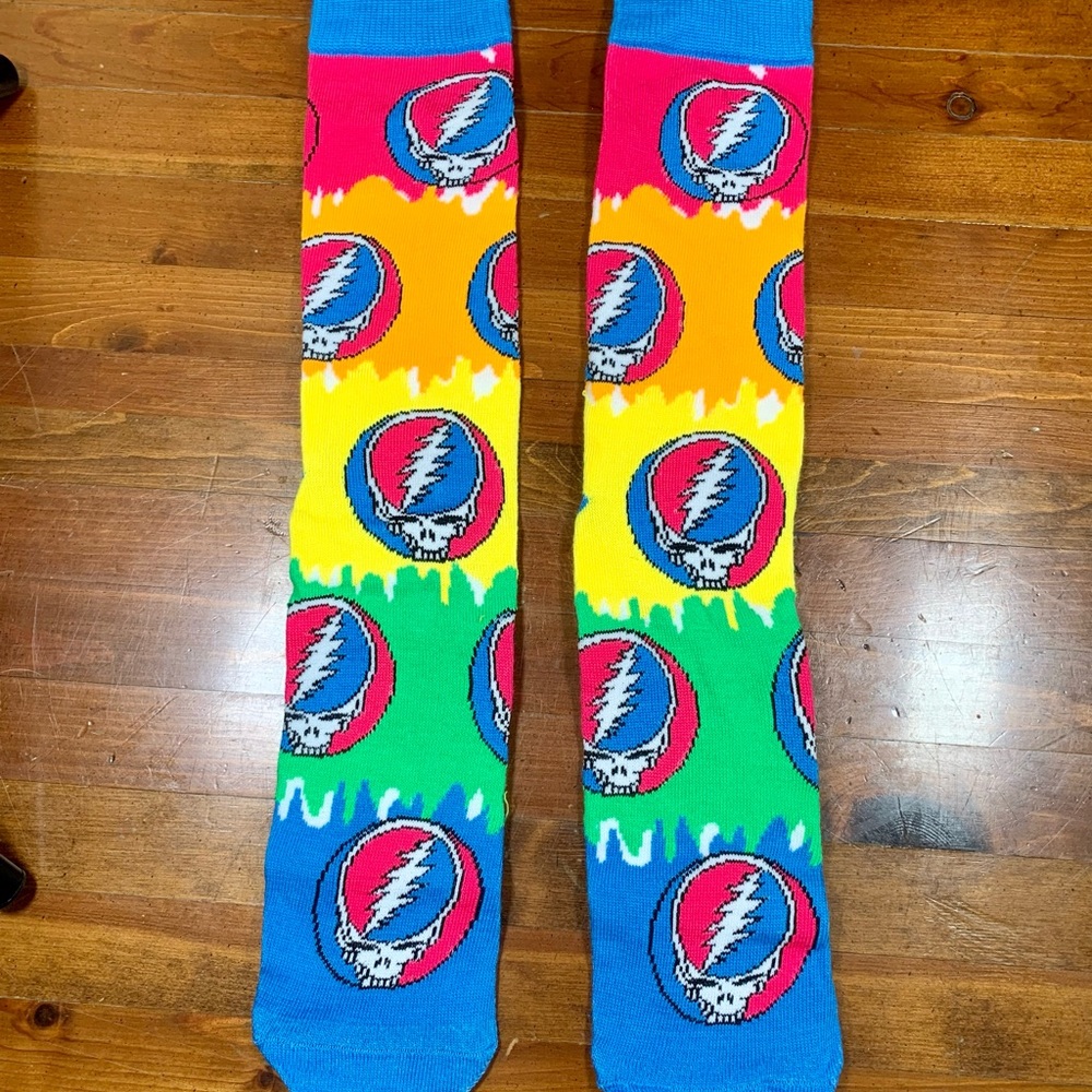 NEW Rainbow Steal Your Face Grateful Dead Socks